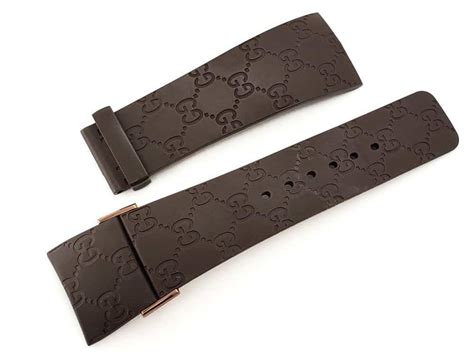 gucci brown leather watch strap|gucci watch rubber strap replacement.